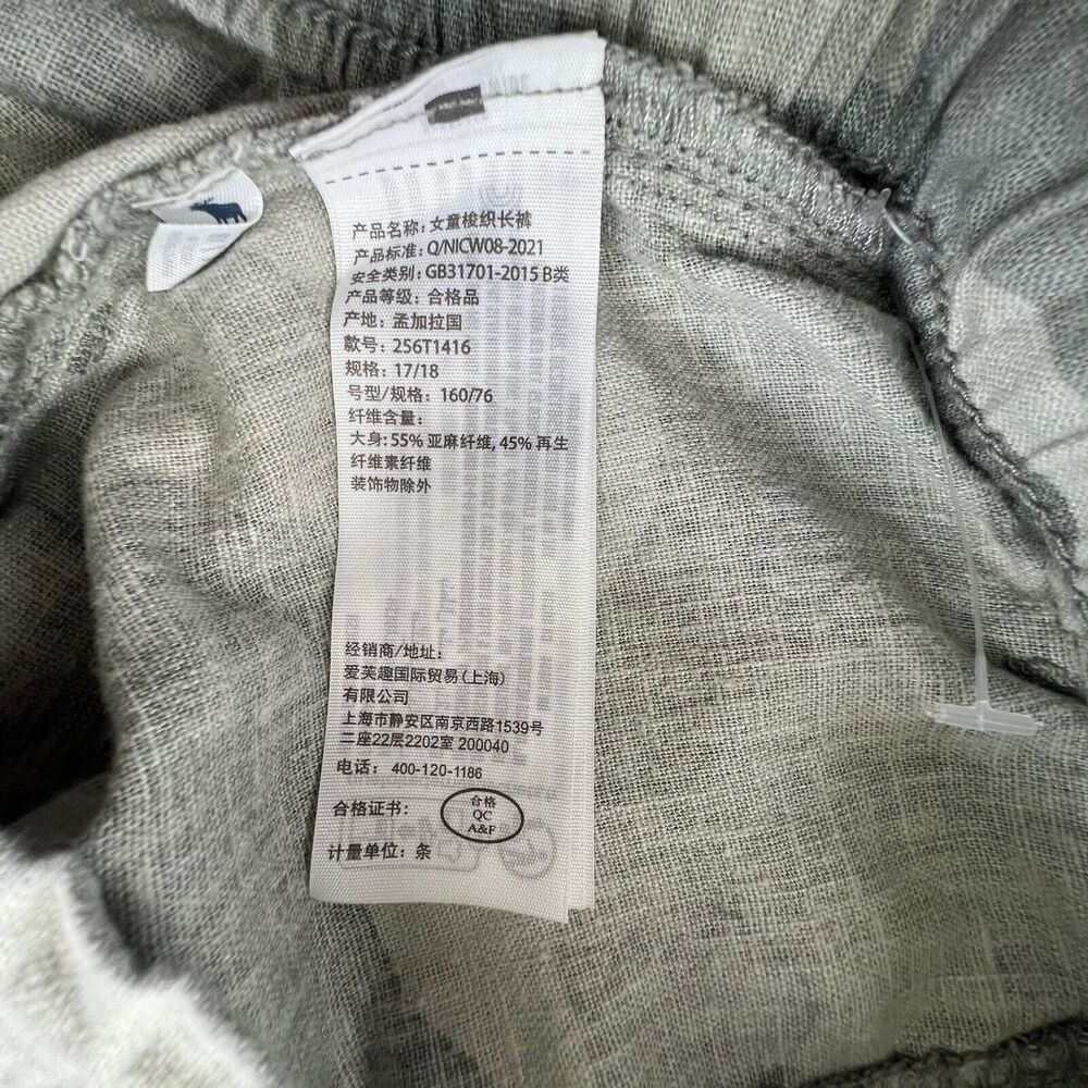 Abercrombie Kids Linen Pants Girls Size 17-18 Wide Leg Washed Camo Pull-on NWOT - Picture 3 of 9